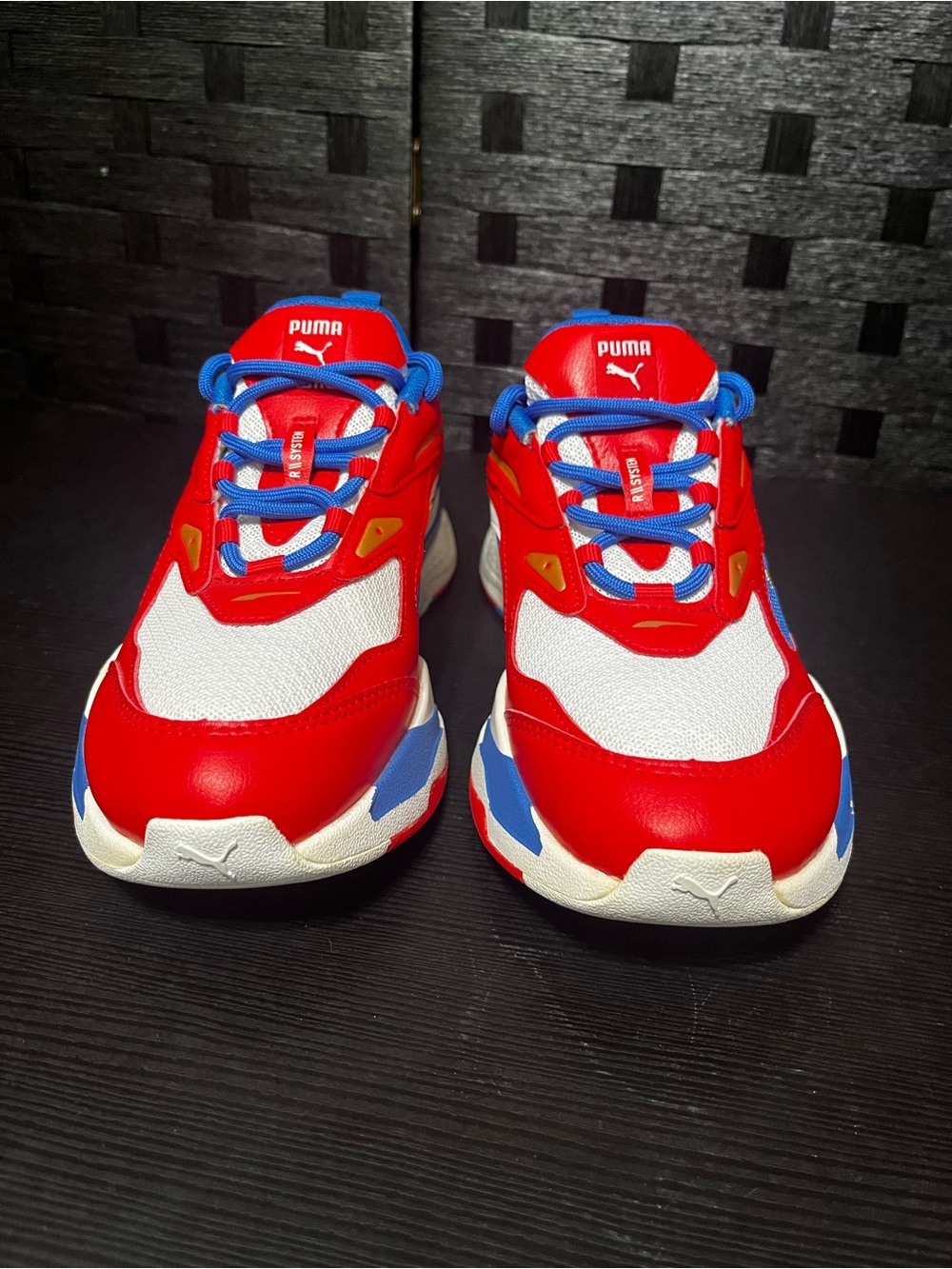 PUMA RS Fast RWB Men's Size 8 White/High-Rusk Red/Strong Blue 388343-01 New